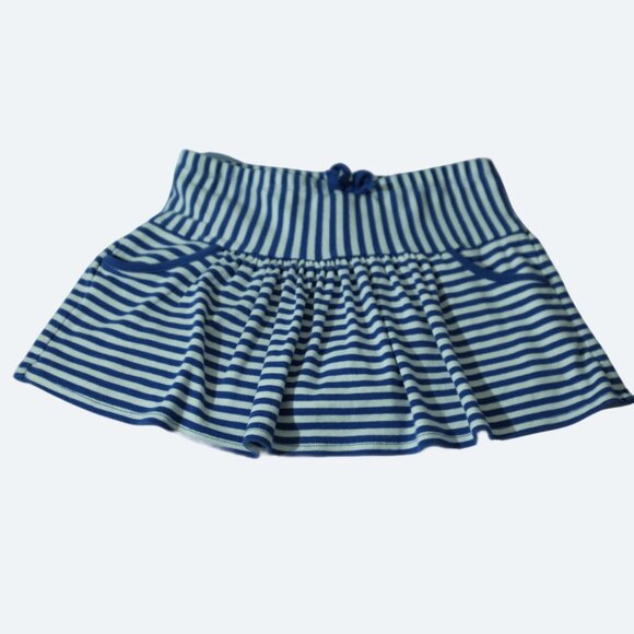 COPY - Gymboree Girl's Blue and white Striped Skirt Skort 100% cotton Size 6 - Picture 1 of 4